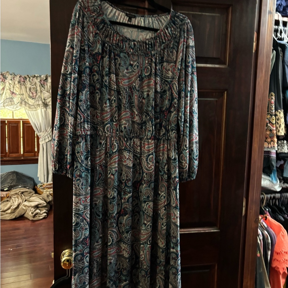 Talbots Size XL dress Paisley print